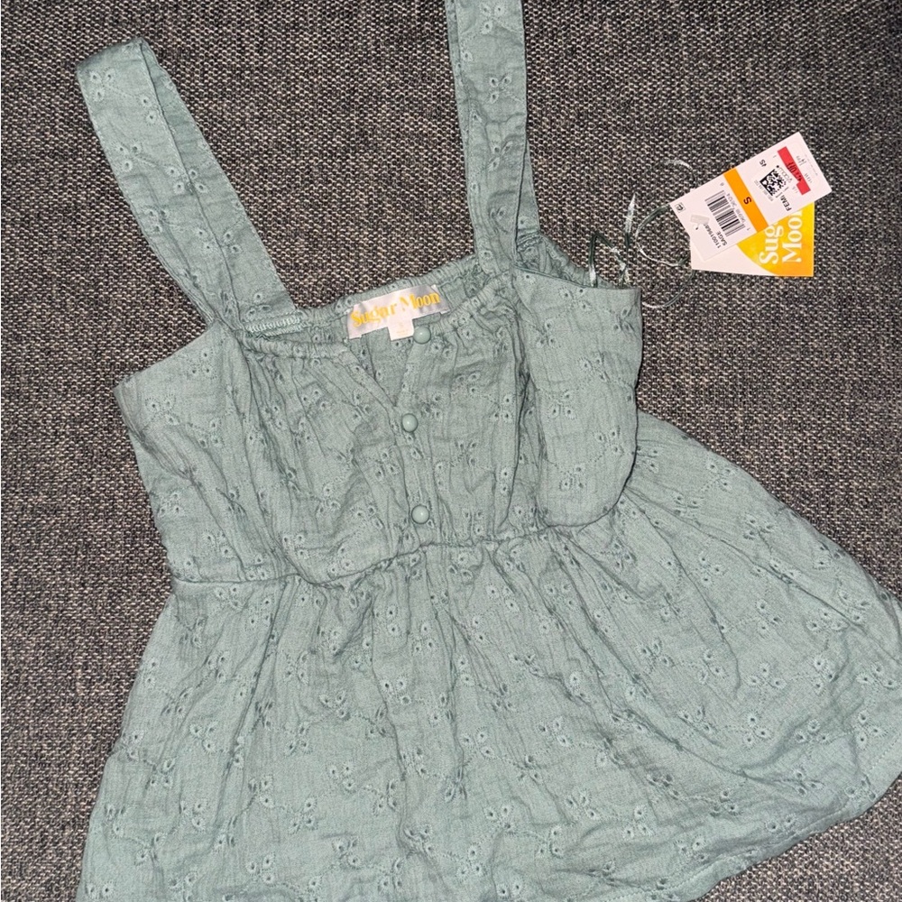 Sage Green Sleeveless Babydoll Top